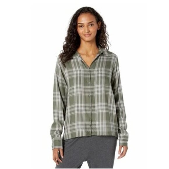 PJ Salvage Women's Plaid L/S Top - Picture 1 of 4